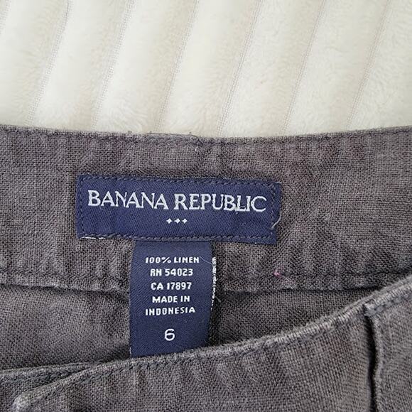 Banana Republic 100% Linen Shorts Women’s Size Grey Casual Summer - Picture 2 of 5